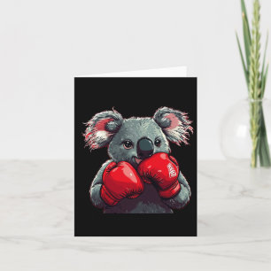 Cartão Urso Koala Engraçado No Anel Com Luvas De Boxing C