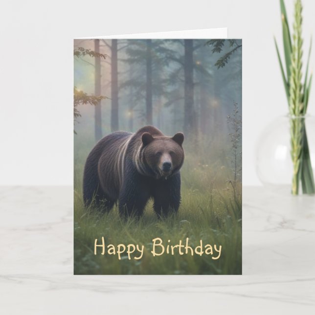 Cartão Urso na Floresta Mágica (Frente)