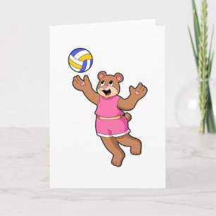 Cartão Urso nos Esportes de Voleibol