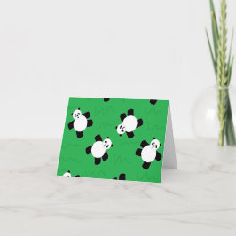 Cartão Urso-panda com erva