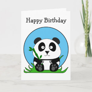 Cartão Urso Panda de Aniversário Fofo