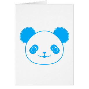 Cartão Urso Panda de Kawaii Azul