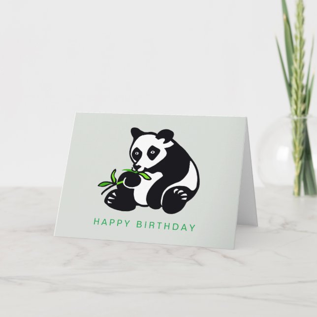 Cartão Urso PANDA desenhado à mão - Vida selvagem - Natur (Frente)