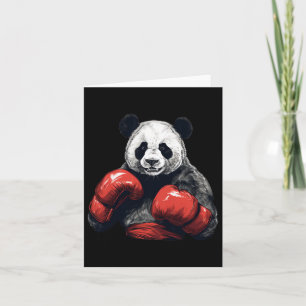 Cartão Urso Panda Vestindo Luvas De Boxim - Boxing Engraç