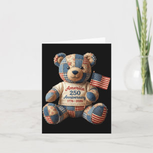 Cartão Urso Patriótico América 250 1776 2026