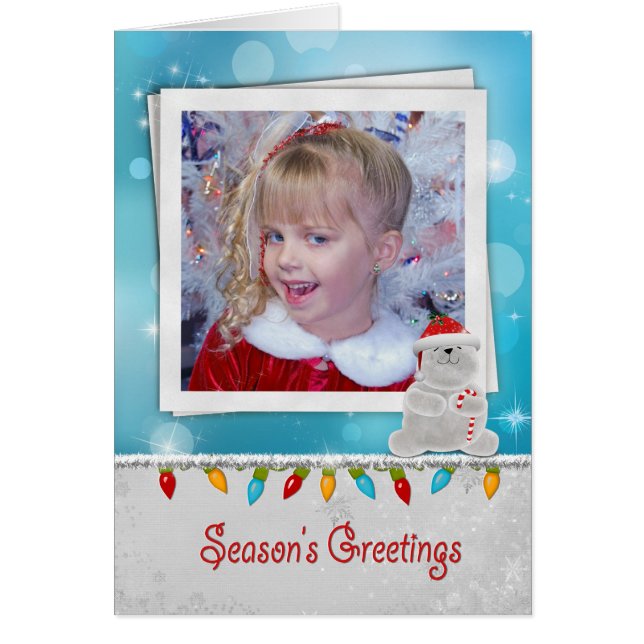 Cartão Urso Polar de Saudações da Estação (Frente)