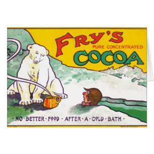 Cartão urso polar do cacau vintage