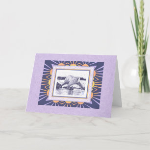 Cartão Urso Polar e Vazio Solar Ártico Saudação