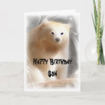 Cartão Urso polar, filho do feliz aniversario<br><div class="desc">Este urso polar do design de SmudgeArt pode ser personalizado por você para caber toda a ocasião que você desejar em sua escolha do texto e do verso.</div>