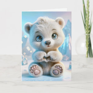 Cartão Urso Polar Filhote de Aniversário