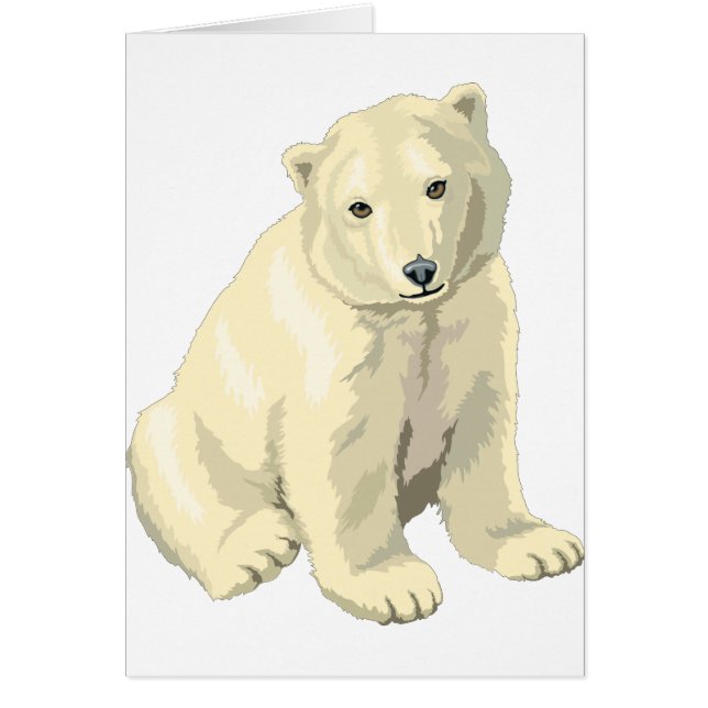 Cartão Urso Polar Fofo (Frente)