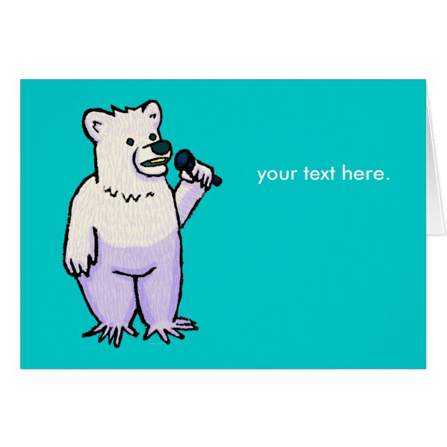 Cartão Urso polar Mike (Frente horizontal)