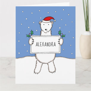 Cartão Urso Polar Personalizado de Natal