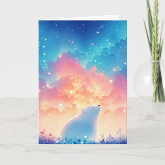Cartão Urso Polar Sonhando Acordado (Frente)