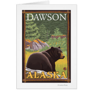Cartão Urso preto na floresta - Dawson, Alaska