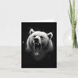 Cartão Urso Vintage Urso Grizzy Caminhando Campanha