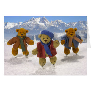 Cartão Ursos Dinky de patinagem