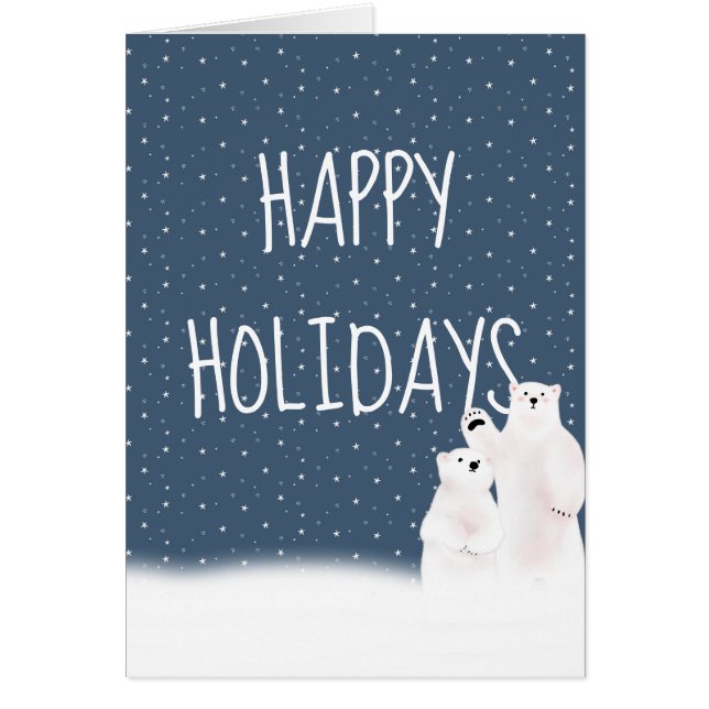 Cartão Ursos Polares De Natal Na Neve (Frente)