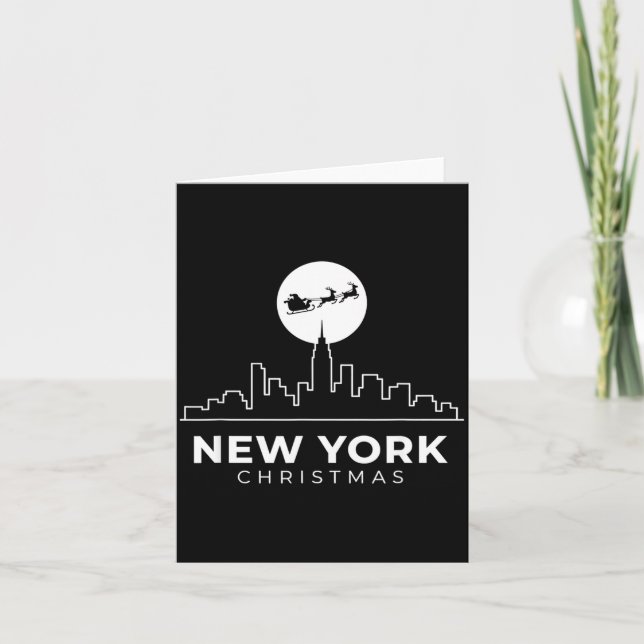 Cartão Us Cities New York Christmas Skyline Nyc Holiday S (Frente)