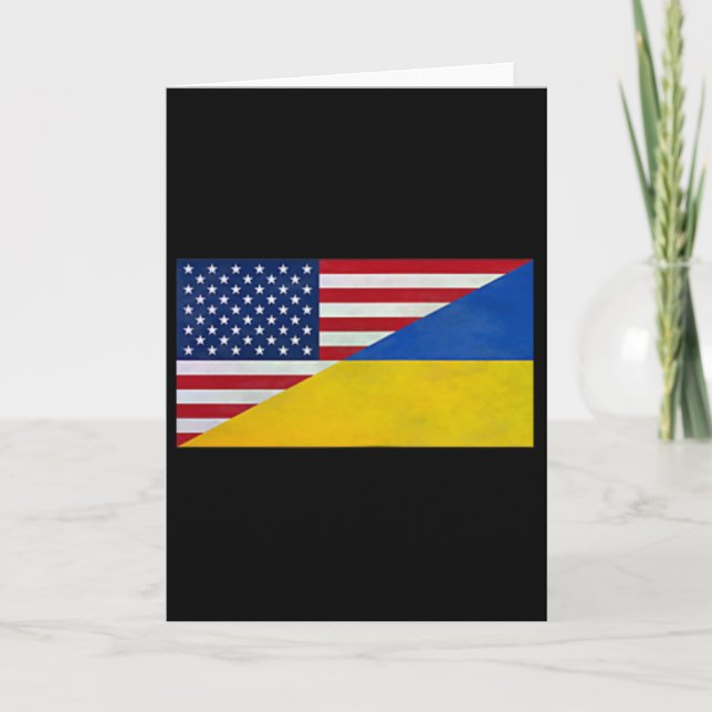 Cartão Us Flag And Ukrainian Flag - Partnership And Allia (Frente)