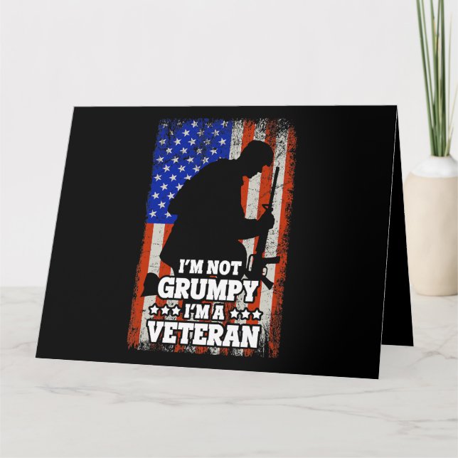 Cartão US Flag Im not Grumpy im a Veteran 116 (Frente)