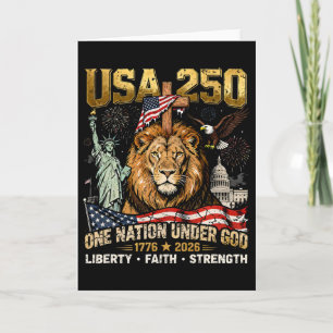 Cartão Usa 250 Uma Nação Sob Deus Leão Liberdade Fé _1