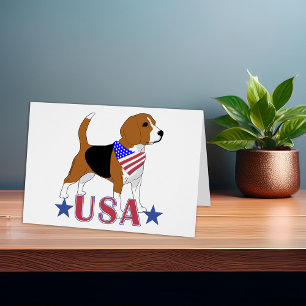 Cartão USA Beagle All American Dog Patriotic Note Card