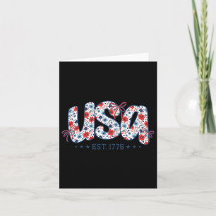 Cartão Usa Est 1776 Coquette Arco 4 De Julho Usa Floral G