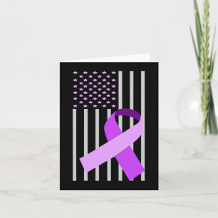 Cartão USA Flag Alzheimer Ribbon Alzheimer Disease Awaren