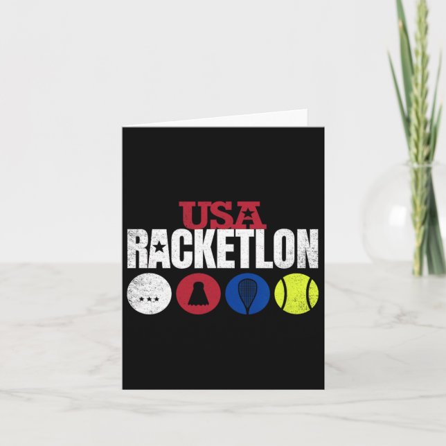 Cartão Usa Racketlon - Mesa de Badminton Squash Tenn (Frente)