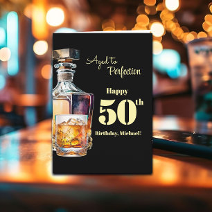 Cartão Uscato à Perfeição Whiskey de Aniversário de 50 an