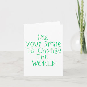 Cartão Use O Seu Sorriso Para Mudar O Adesivo Mundial