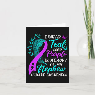 Cartão Use Verde-azulado Roxo Em Memória do Meu Sobrinho 