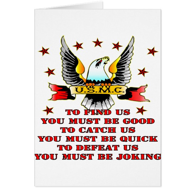 Cartão USMC nos encontra nos pegue derrotar a nós que voc (Frente)