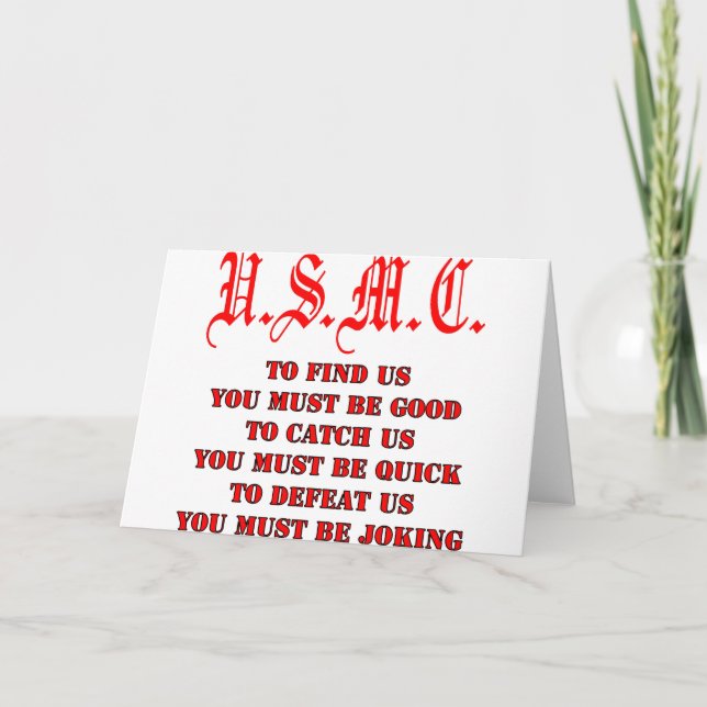 Cartão USMC para encontrar a captura ou derrotar-nos (Frente)