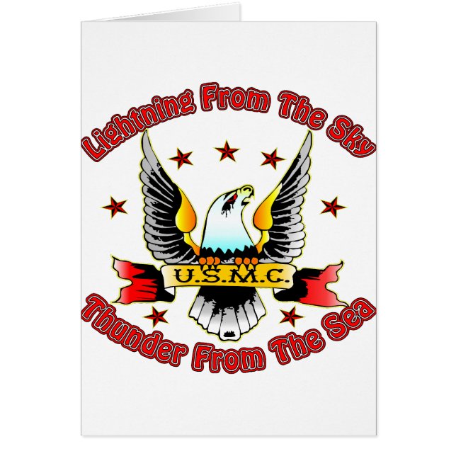 Cartão USMC Relâmpago do Trovão do Céu do Mar (Frente)