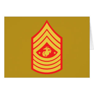 Cartão USMC Sargento-mor Major do Corpo de Fuzileiros Nav