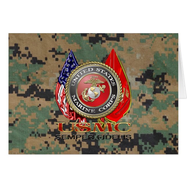 Cartão USMC Semper Fi [Edição Especial] [3D] (Frente Horizontal)