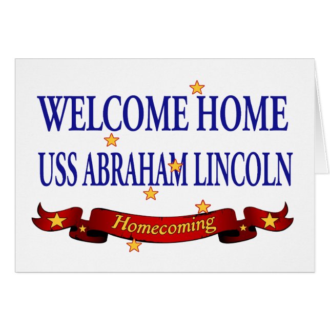 Cartão USS Abraham Lincoln Home bem-vindo (Frente Horizontal)