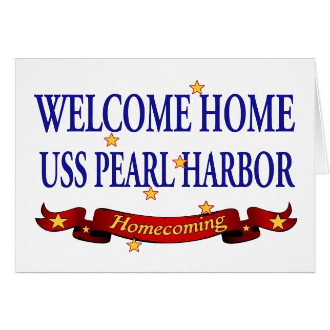 Cartão USS Pearl Harbor Home bem-vindo (Frente Horizontal)