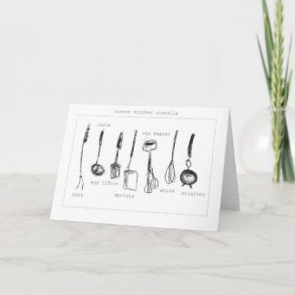 Cartão Utensílios da cozinha