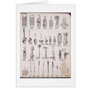 Cartão Utensílios da cozinha, de um catálogo de comérc
