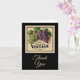 Cartão Uvas de moda antiga, vinho púrpura e vinho preto