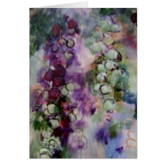 Cartão "Uvas Shenandoah" em cores vivas. (Frente)