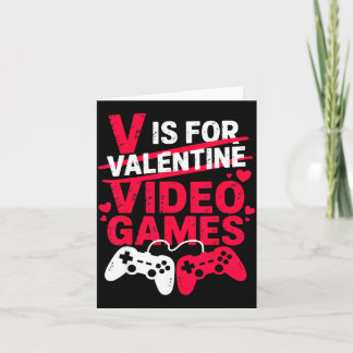 Cartão V é para diversão de jogador de videogames no dia 