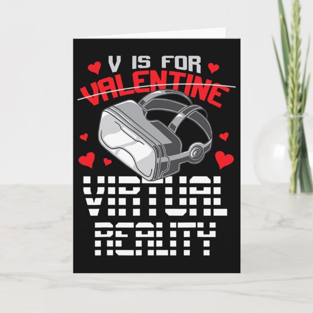 Cartão V É Para Realidade Virtual Divertido Retro Dia Dos (Frente)