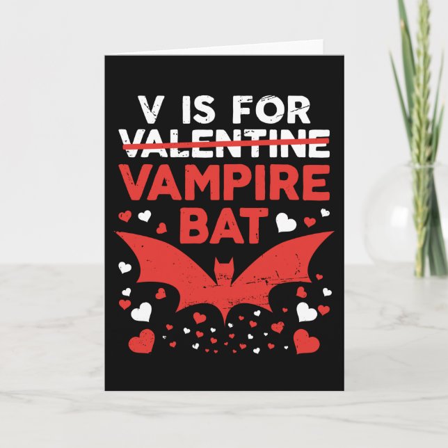 Cartão V é um Morcego Vampiro Valentão Divertido (Frente)