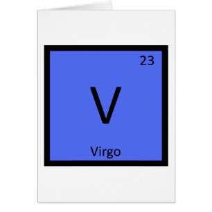 Cartão V - Virgo Zodiac Sinal Química Mesa Periódica