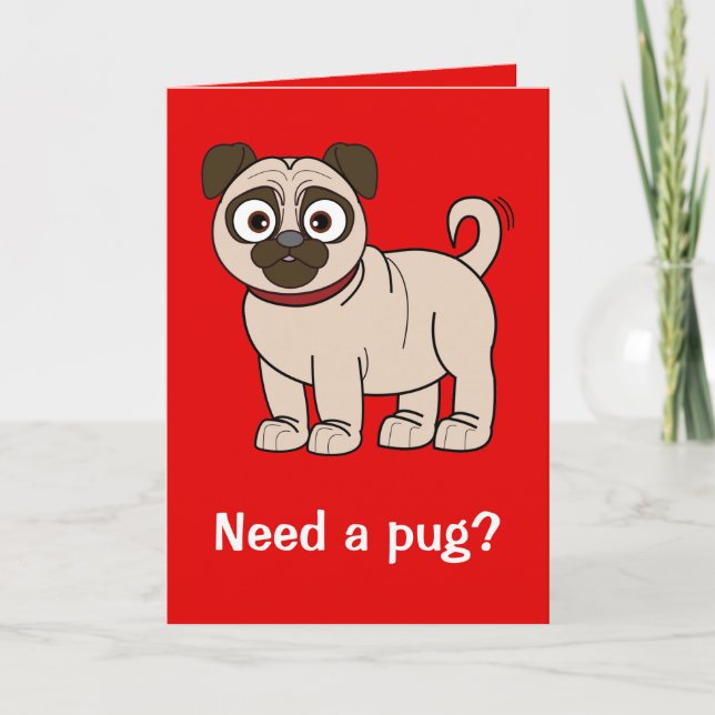 Cartão Vá bem em breve com o Pug (Frente)