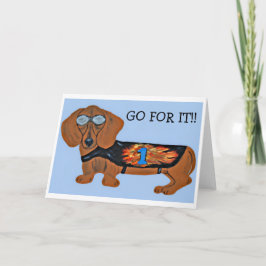 Cartão Vá em frente! Dachshund Corredor